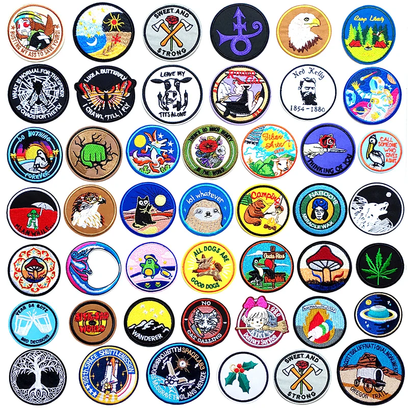 Вышитые значки сделай сам в виде гриба мухи ракеты абстрактные Детские нашивки