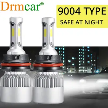 

2X 9004 Type Car Led High Bright Auto S2 COB Car Headlight Bulb 72W Spot Light Waterproof Head Lamp Car Light For Safe Night Car