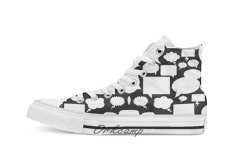 

Speech balloons Custom Casual High Top lace-up Canvas shoes sneakers Drop shipping