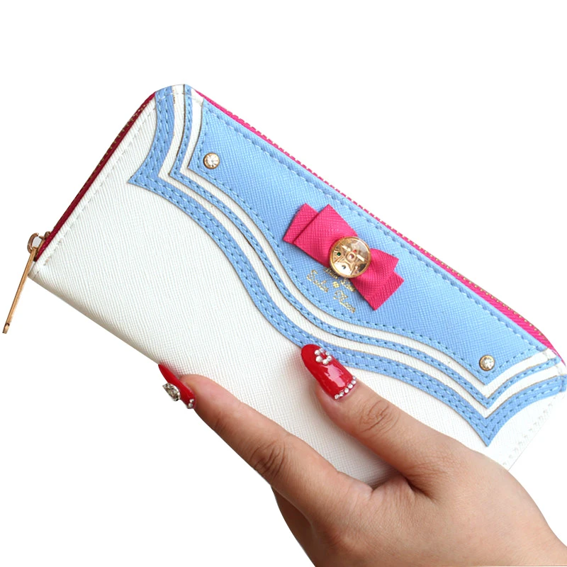 Cartera lazo de Moon para mujer, bolso de mano con lazo largo, tarjetero|Carteras| - AliExpress