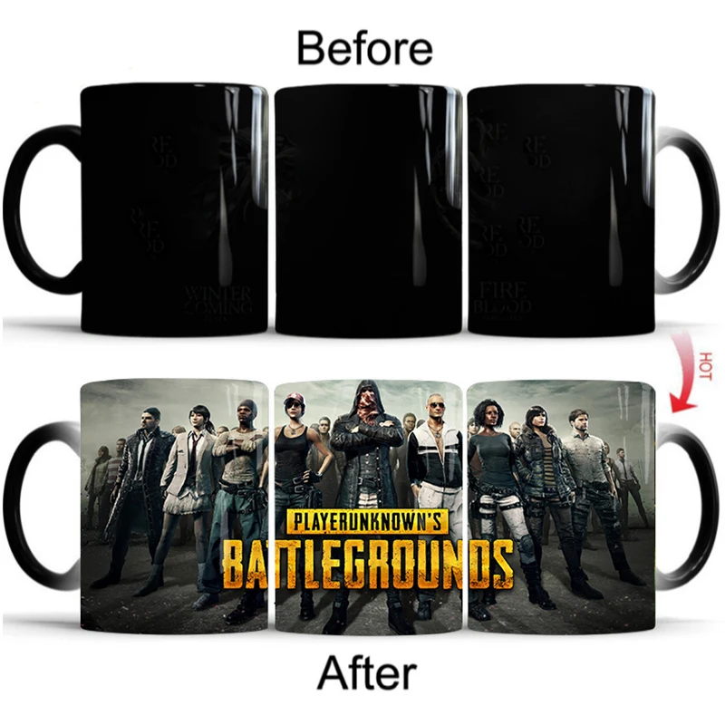 Whitef PUBG кружка Термочувствительная меняющая цвет кофейная кружка керамическая Волшебная чашка