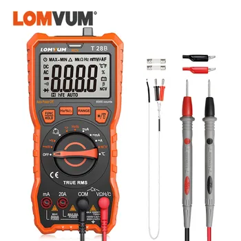 

LOMVUM AC/DC Multimeter 6000 Counts Auto Range Tester Digital Multimeter Portable Mini Voltmeter Ammeter Multitester