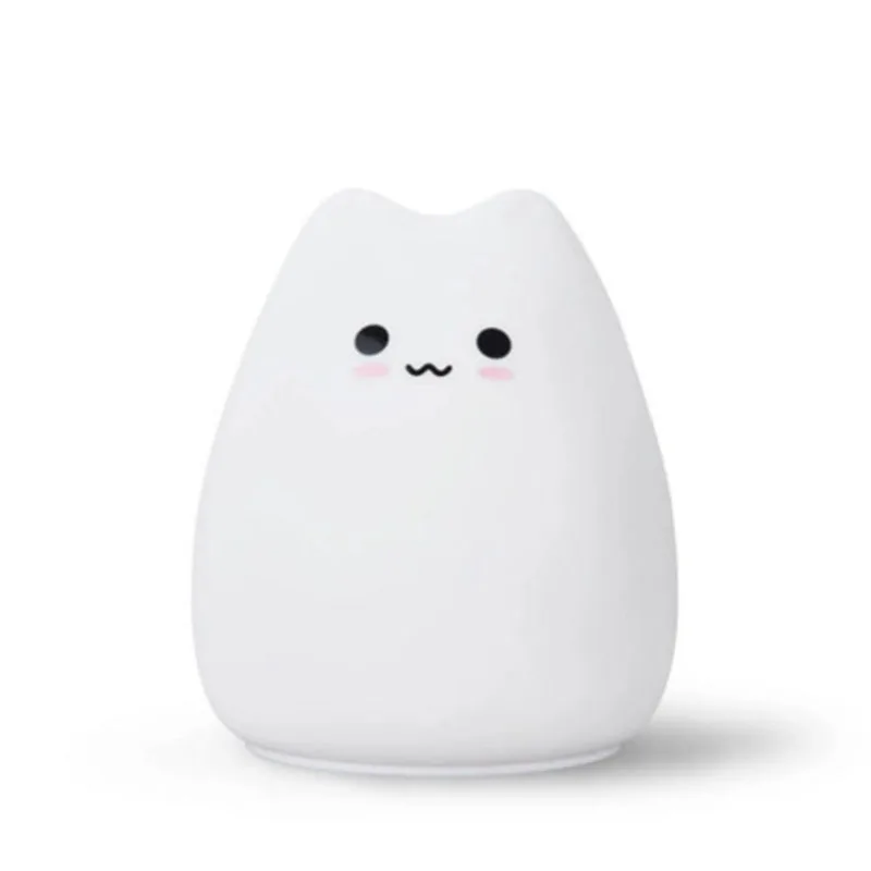 

Silicone Cat LED Animal Night Lights Soft Cartoon Baby Lamp Color Change Type