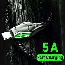 QIXTWO 5A Serpentine Phone Data Line Micro USB Type C Fast Charging Cable USB Android Charger Cable Zinc Alloy Wire USB-C Cord