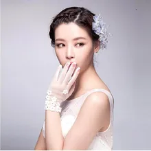 Очаровательные Короткие прозрачные перчатки с маленькими цветами Tricot без шнуровки длина запястья Новое поступление ST318