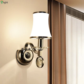

Modern Chrome Metal Led Wall Lamp Lustre Crystal Bedroom Led Wall Lights Fixture Living Room Led Wall Light Corridor Wall Sconce