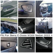 

Central Armrest Box / Rear Trunk Door Control Button Cover Trim For Mercedes-Benz C Class W206 Sedan 2022 Carbon Fiber Interior