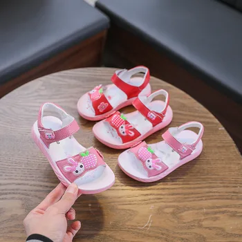 

Girls Sandals 2020 Summer New Korean-style Children Sandals Girls Open Toe Cartoon Bunny Princess Shoes Anti-slip Big Kids Shoes