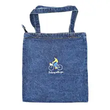 8 шт./партия Женская хозяйственная сумка ЭКО многоразовый тотализатор сумка Корейская Повседневная Женская Большая вместительная сумка через плечо джинсовая сумка