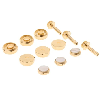 

SEWS-Practical Metal Golden Trumpet Cap Screw Cover Buttons Connecting Rods Pack for Trumpeter