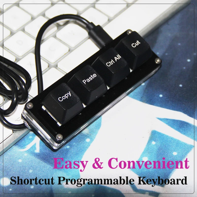 Multifunction Keyboard 4Keys Customize Shortcut Function Macro Keyboard