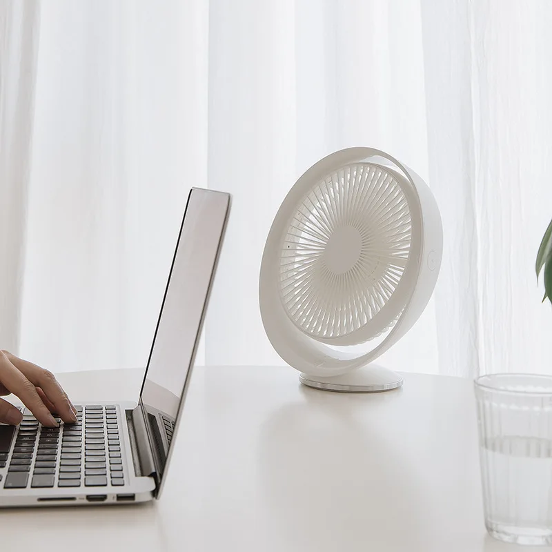

Three Live Autumn Leaves Mini Table-board Rechargeable Fan Student Dormitory Bed Mute Small Fan Desktop Electric Fan