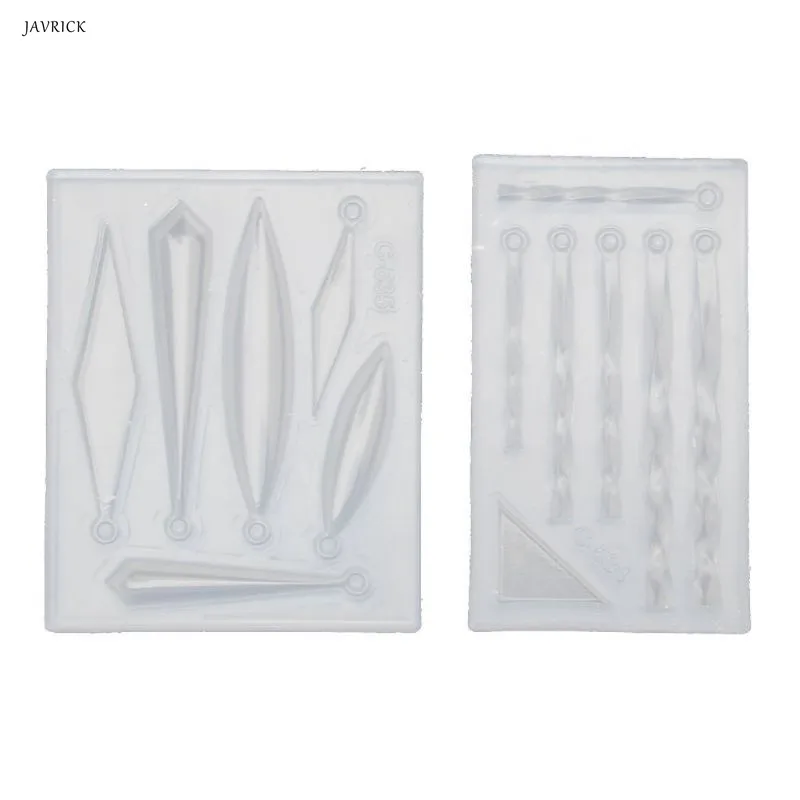 

JAVRICK Jewelry Epoxy Resin Molds 2Pcs Earring Necklace Bar Pendant Silicone Mold DIY Jewelry Tools