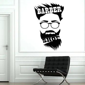

Barber Shop Hair Salon Vinyl Wall Decal Hairtician Hairdresser Man Pattern Wall Stickers Barber Shop Glass Door Decoration Z397