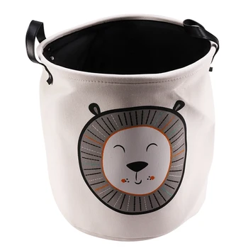 

Lion Cartoon Canvas Storage Basket for Toys Child Folding Laundry Basket Dirty Clothes Organizer