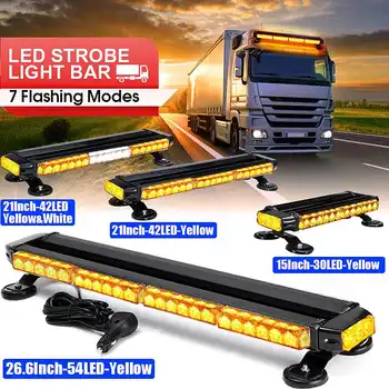 

12V Universal Car Roof Amber Traffic Advisor Beacon Strobe Flash Security Warning Light Bar 7 Flashing Models Emergency Light