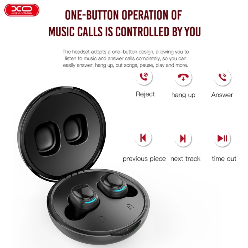 XO-T20 TWS Bluetooth, беспроводные наушники, гарнитура, наушники 5,0, наушники с шумоподавлением, микрофон, зарядная коробка для Andriod IOS