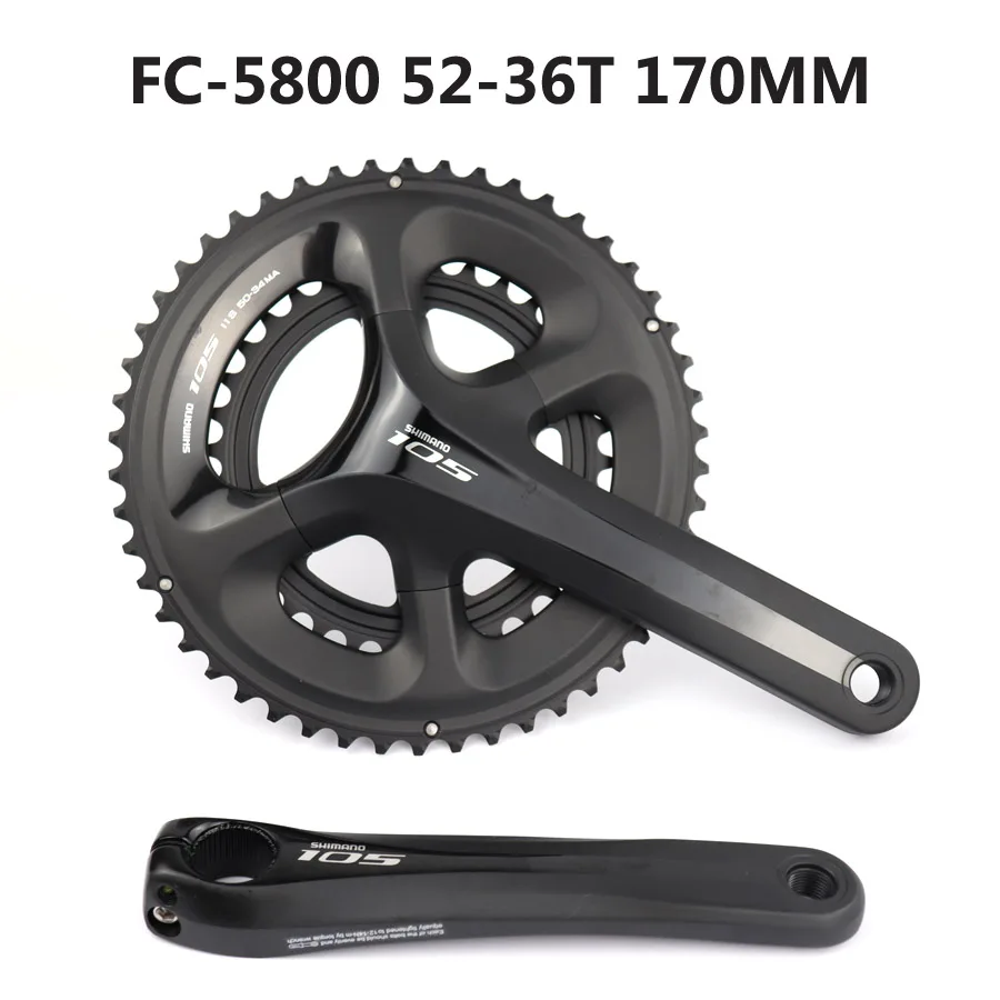 SHIMANO 105 FC-5800 FC 5800 2x11 Speed Road bike Crankset 50-34T/52-36T/53-39T 165/170/172.5/175MM Crank Choose BBR60 - Цвет: 52-36T 170