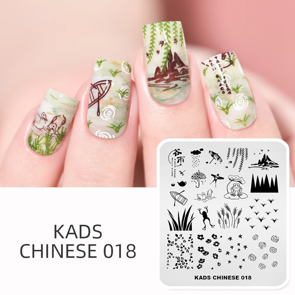 Kads Plaque D Estampage Pour Ongles Chinois 018 Pochoir De Manucure Professionnel Design D Images De Scene Printemps Outils D Impression Aliexpress
