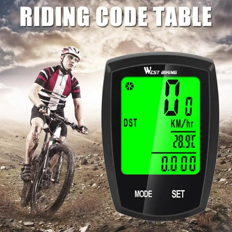 WEST BIKING велосипедный компьютер непромокаемая подсветка MTB велосипед Велоспорт сенсорный экран Спидометр Одометр секундомер Лидер продаж