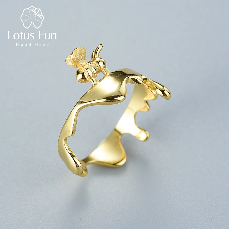 Женское кольцо с Пчелкой и капающим медом Lotus Fun дизайнерское ювелирное изделие