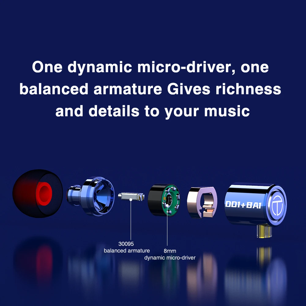 TRN M10 1BA 1DD монитор hibrido unidad en la oreja los auriculares Hi Fi диджейский с кабелем QDC de 3 5 мм