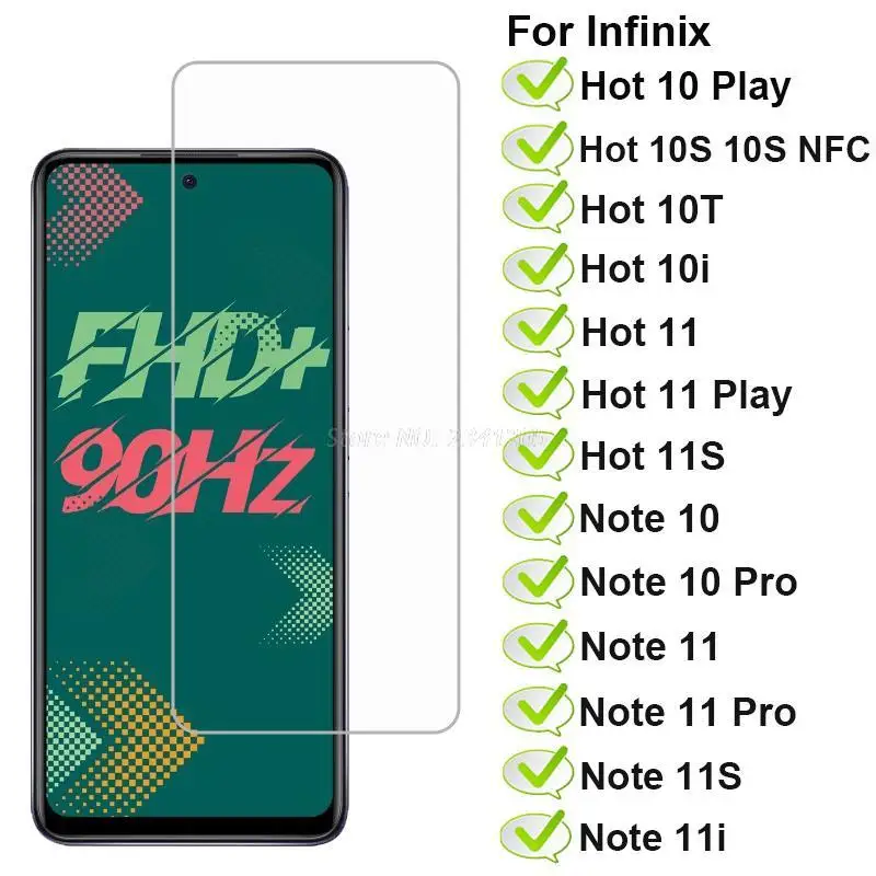 Vetro 3-1Pc Per Infinix Hot 11S 10 S T I 7 9 Pro Play 8Lite Note 11S I 10 Pro 6 7 S5 Lite Pro Film Infinix Smart 6 5 A Pro Glass