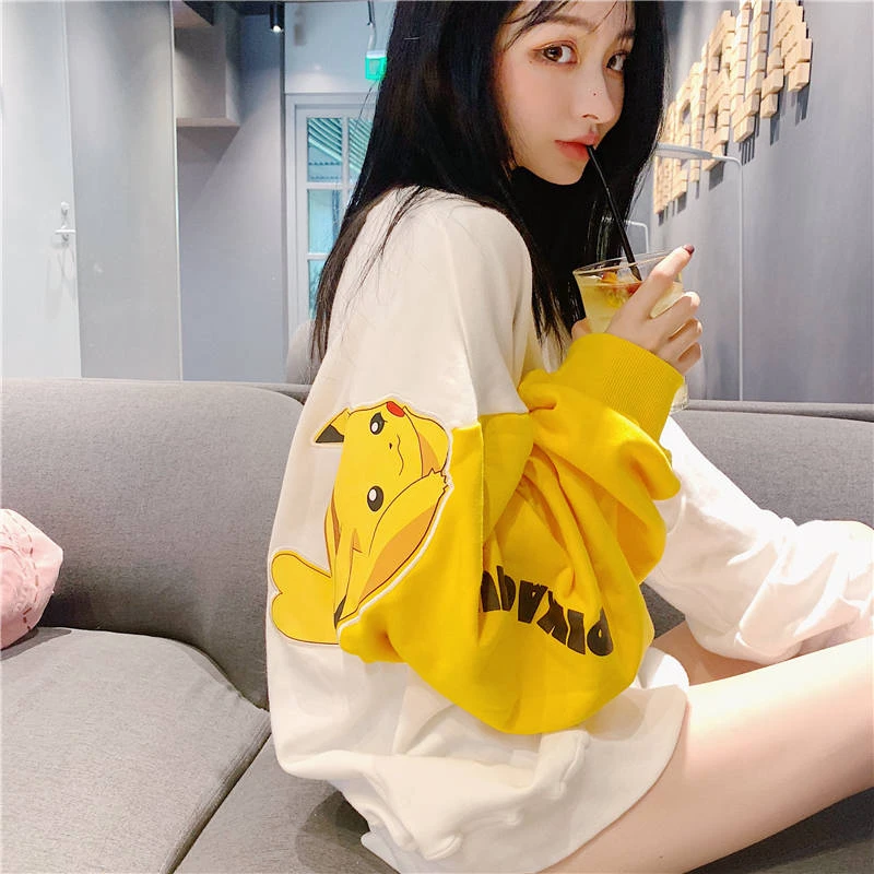 Cute Pikachuu Pokedex T Shirt Pokemon Pocket Monsters Poketto Monsuta Women Casual TShirt Premium T-Shirt Long Sleeve Shirt Girl