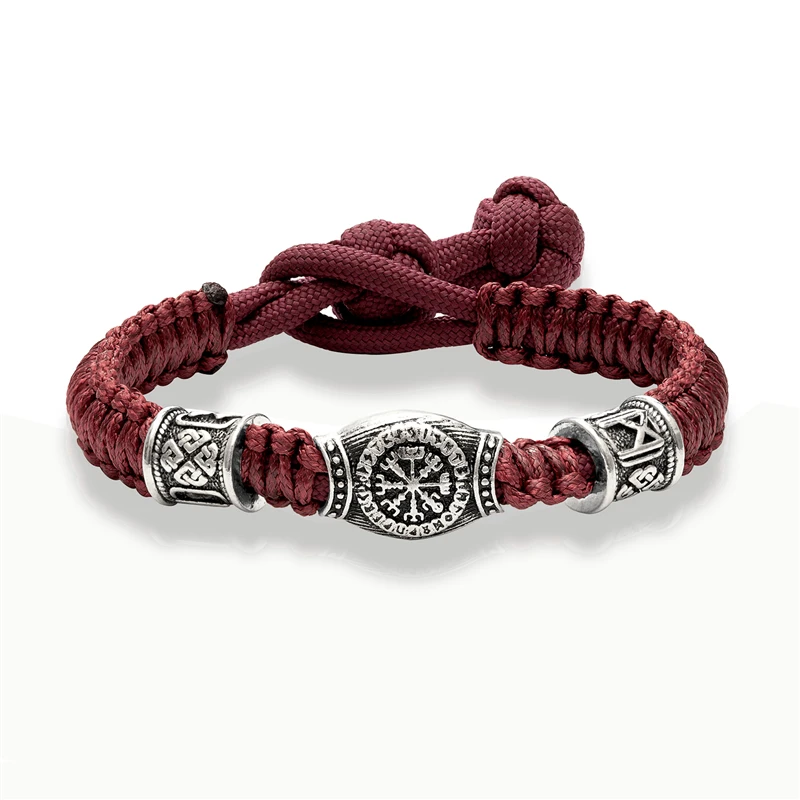 Vantage Norse Viking Bracelets Mens Women Amulet Runes Bangles Adjustable Handmade Braided Rope Survival Wristband Lover Jewelry