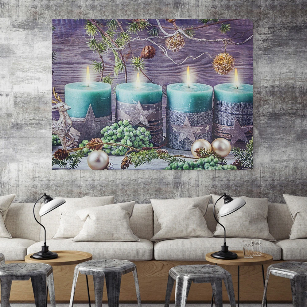 HUACAN картина из бисера, пейзаж с квадратными стразами Алмазная вышивка свеча Пейзаж Вышивка крестиком набор украшения дома