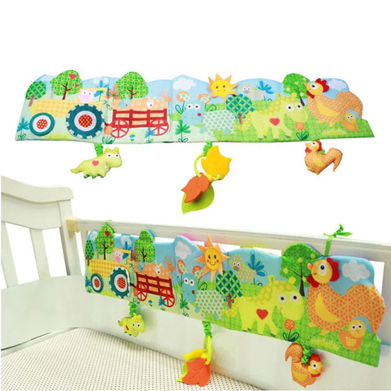 farm 77x18cm-TF297M Новорожденный бампер для кровати защита для кроватки Мобильная Книга Мягкая образовательная кроватка книга игрушки детские постельные принадлежности наборы комнаты декор кроватки бампер - Цвет: farm 77x18cm-TF297M