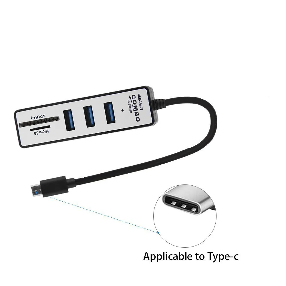 CHYI Тип C для многопортового комбинированного Usb 3,0 концентратор Micro Usb-c Hab мини-сплиттер Поддержка SD кардридер ПК Аксессуары для Macbook Pro