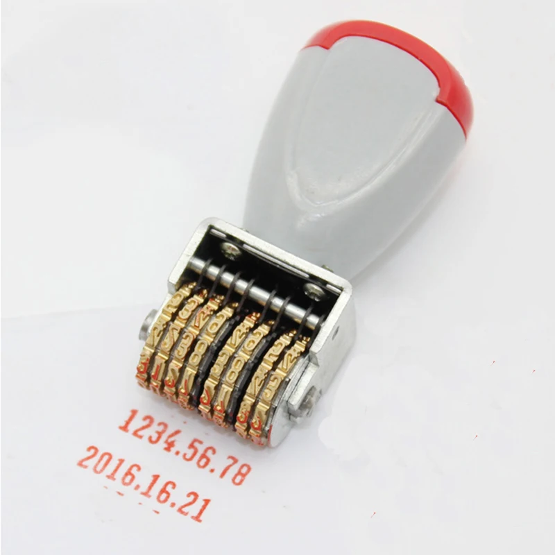 Customize Manual Metal Number Stamps 4x18mm Rolling Date-stamps For Bank Home Supermarket Company