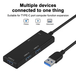 Hub Multi séparateur 5 en 1 USB 3.0 Type C, adaptateur de lecteur de carte SD/TF, 1 * USB3.0 + 2 * USB2.0, pour MacBook, PC, ordinateur portable 