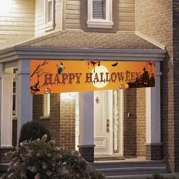 

2020 Hallowen Banner Pull Flag Large Polyester Background Cloth 100D Horror Hallowen Banner Festival Decor Diy Party Supplies