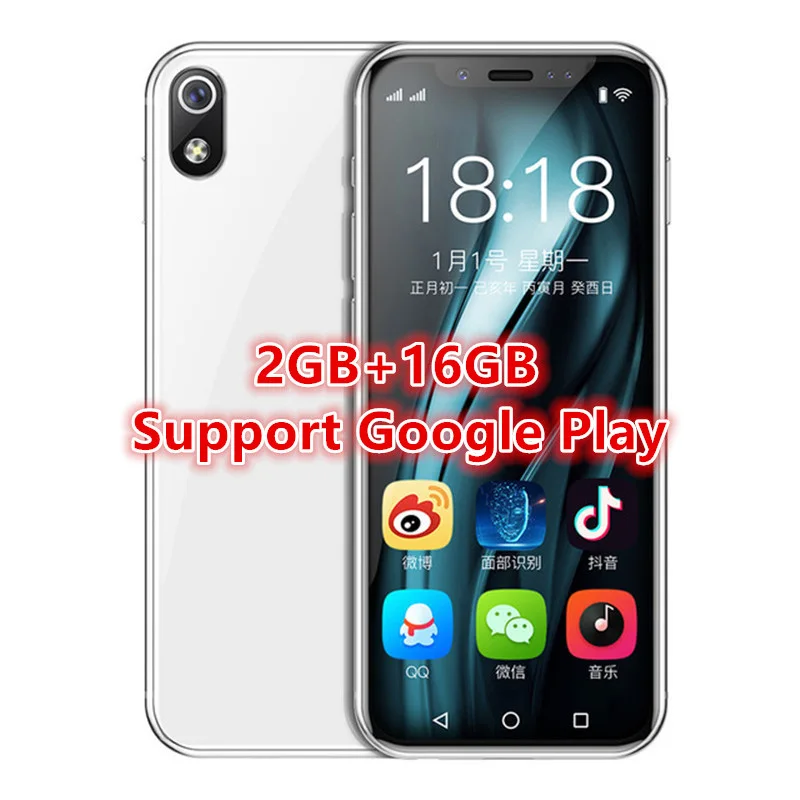 White I9 I9S супер мини мобильный телефон 2 Гб 16 Гб 3," MT6739V четырехъядерный Android 6,0 8.0MP 4G LTE маленький Android смартфон - Цвет: White