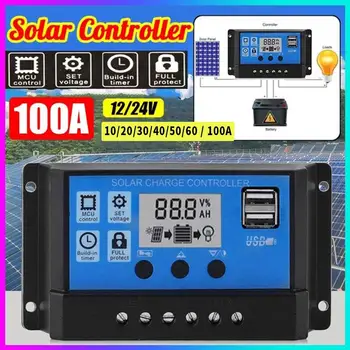 

PWM Controller 12/24v Boat Lcd Dual Usb Home PWM Solar Controller Solar Charge Controller 5V/1.2A