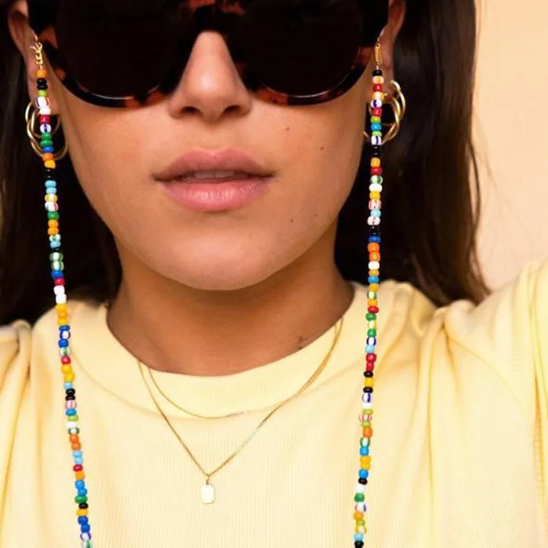 

Colorful Acrylic Beads Sunglasses Chain Women men Reading Glasses Anti Slip Cord Holder Neck Strap Rope for Eyewear Accessories