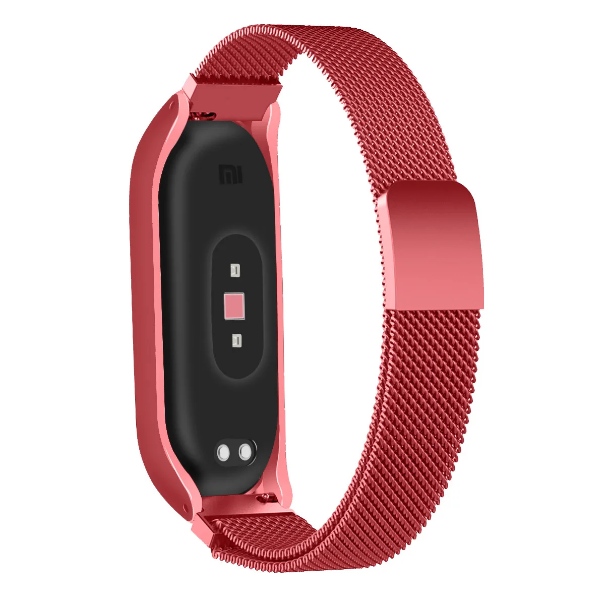 Сказочные Смарт-часы, браслет на запястье для Xiaomi mi, ремешок 3 pulseira, металлический нержавеющий ремешок для Xiaomi mi, браслет 4 correa mi band 3 4 - Цвет: Красный