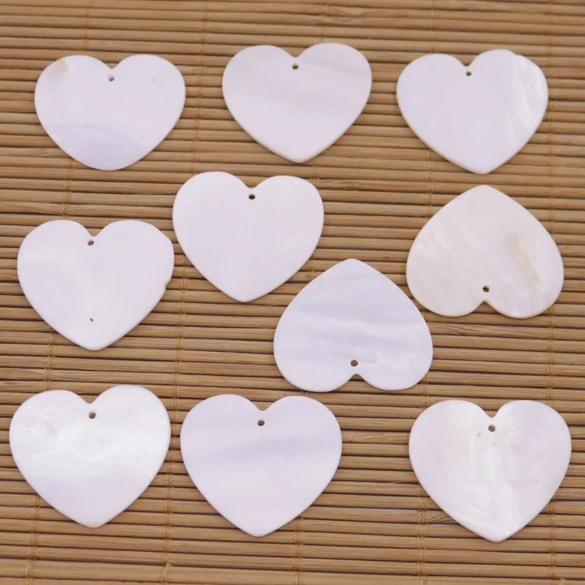 

10 PCS 20mm Heart Shell Natural Pure White Mother of Pearl Charm pendant DIY Loose High Quality