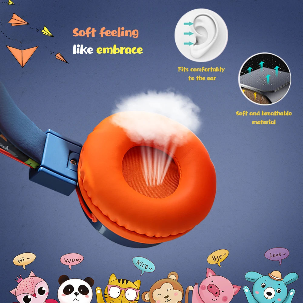 Wired Headphone With Microphone Girls boys Music Stereo Earphone Computer Gamer Children Earphone Foldable Headset Kids Gift