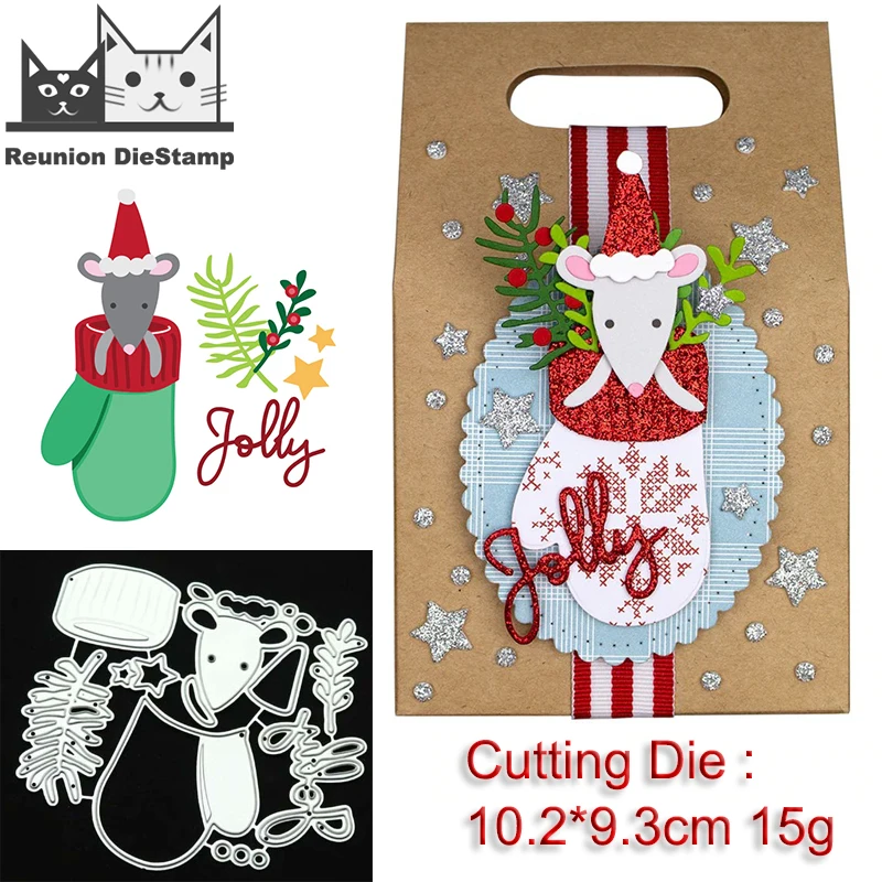 

Reunion 2020 Christmas Mouse Metal Cutting Dies DIY Scrapbooking Paper Photo Album Crafts Knife Mould Cards Embossing Stencils