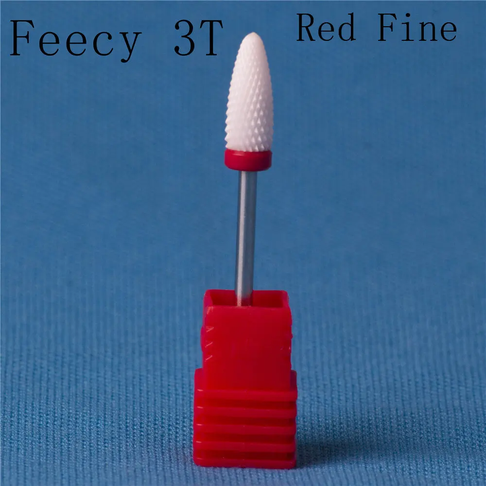 Feecy 3T red F Фреза для маникюра, фреза для ногтей, фреза для педикюра, фреза для ногтей, фреза для дизайна ногтей, керамическая фреза для маникюра - Цвет: Feecy 3T red F