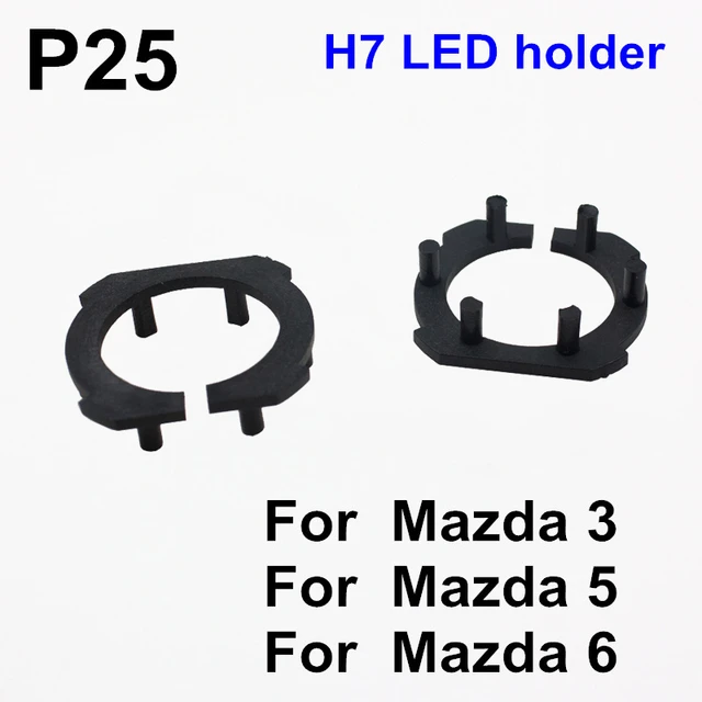 H7 LED Headlight Bulbs Adapters Holders Retainers For Mazda 3 5 6 MX5 CX-5  CX-7