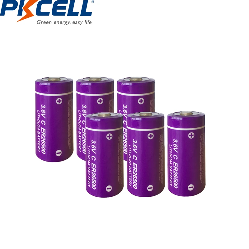 6 шт./лот PKCELL ER26500 C размер литиевая батарея 3 вольт 9000 мАч В фотоаккумуляторы для