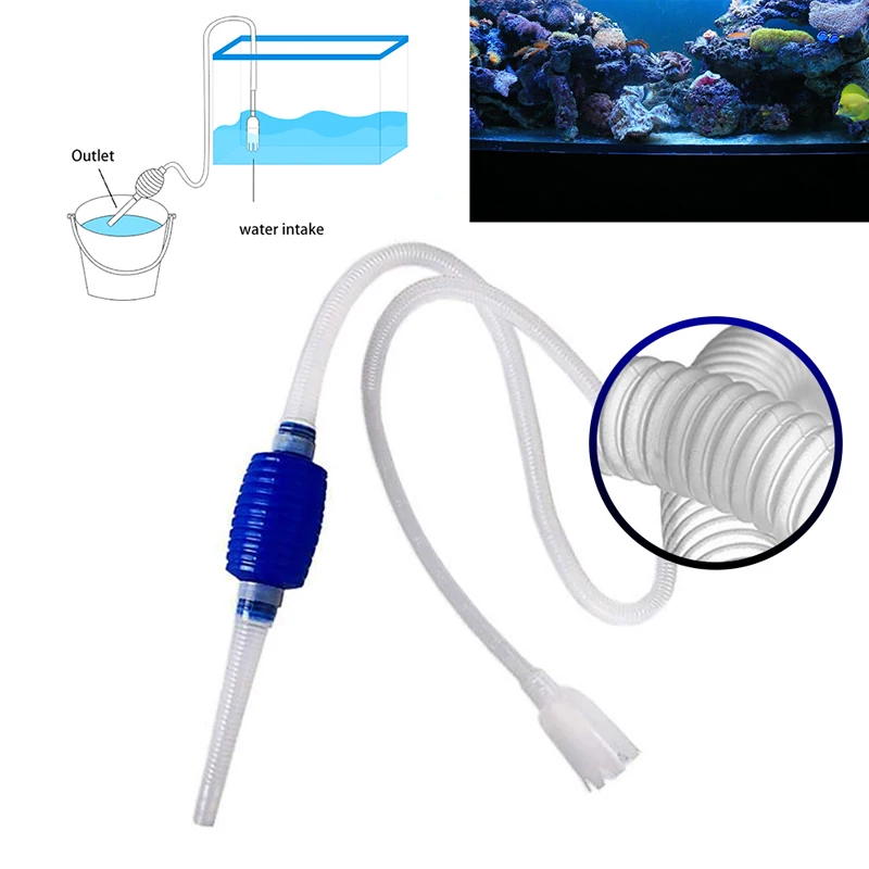 145/170cm Siphon Aquarium Cleaning Pipe Semi-Auto Fish Tank Water