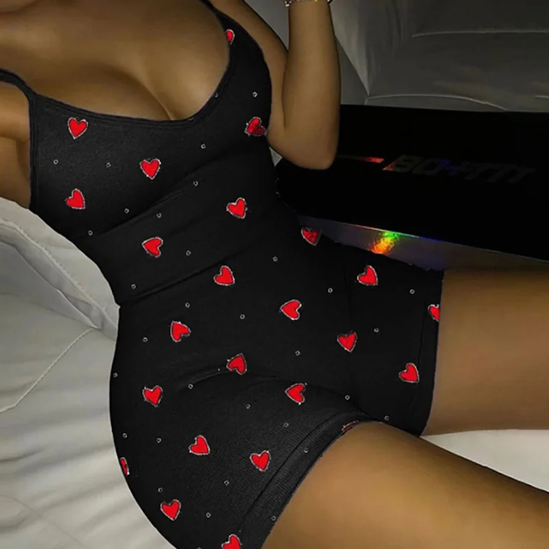 Body Sexy para discoteca sin mangas con cuello en V para mujer, monos ajustados para mujer, trajes de mujer, traje de corazón 2021