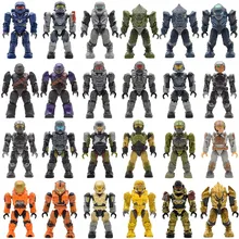 Одиночная Halo Wars Warriors Монстры люди Спартанские игры ковенанты пушки солдаты строительные блоки кирпичи игрушки для детей