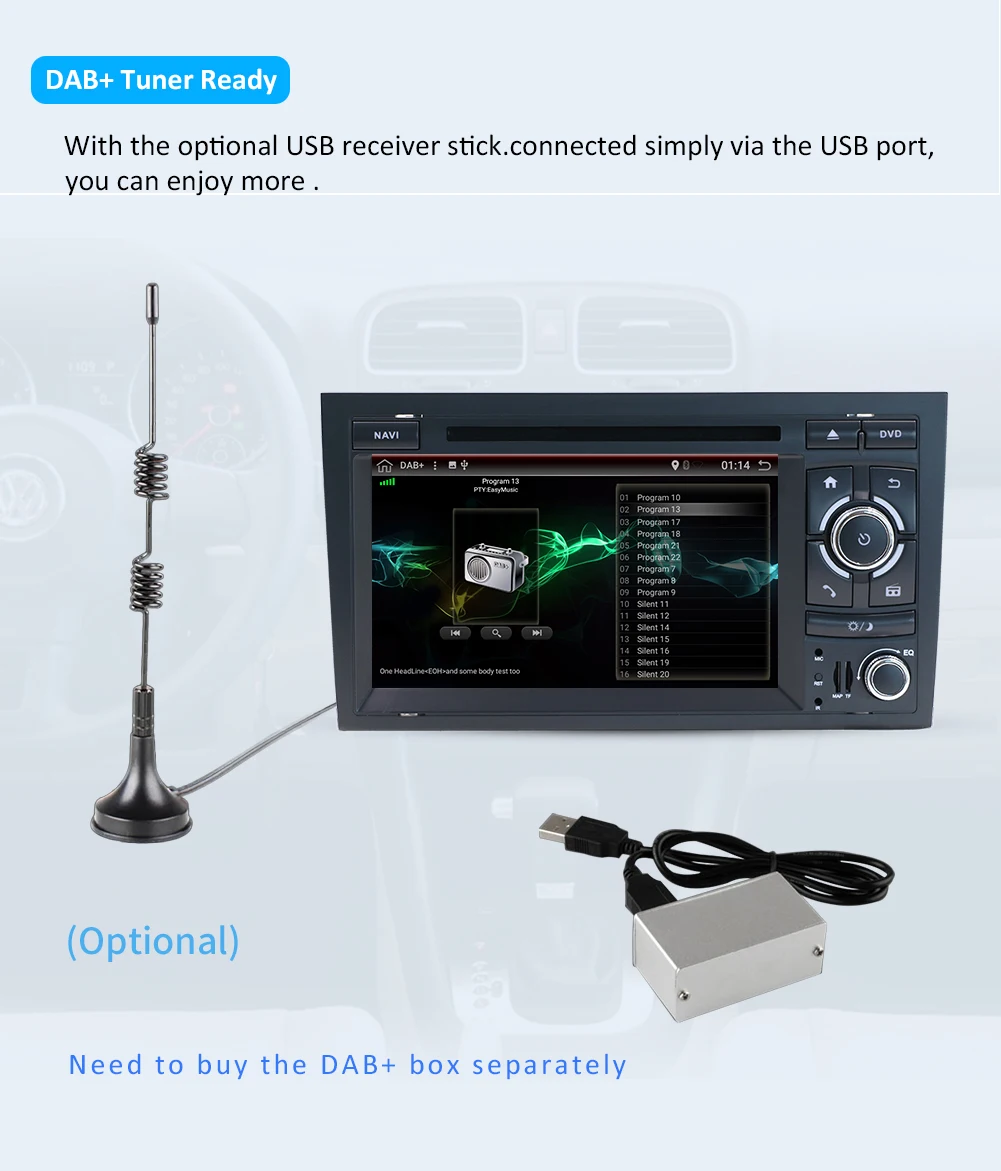 Perfect Octa CoreCar Multimedia DVD 2Din Android 9.0 Autoradio for Audi A4 2003-2011 GPS Navigation Rear View Camera Support OBD DAB 4G 16 Perfect Octa CoreCar Multimedia DVD 2Din Android 9.0 Autoradio for Audi A4 2003-2011 GPS Navigation Rear View Camera Support OBD DAB 4G 16