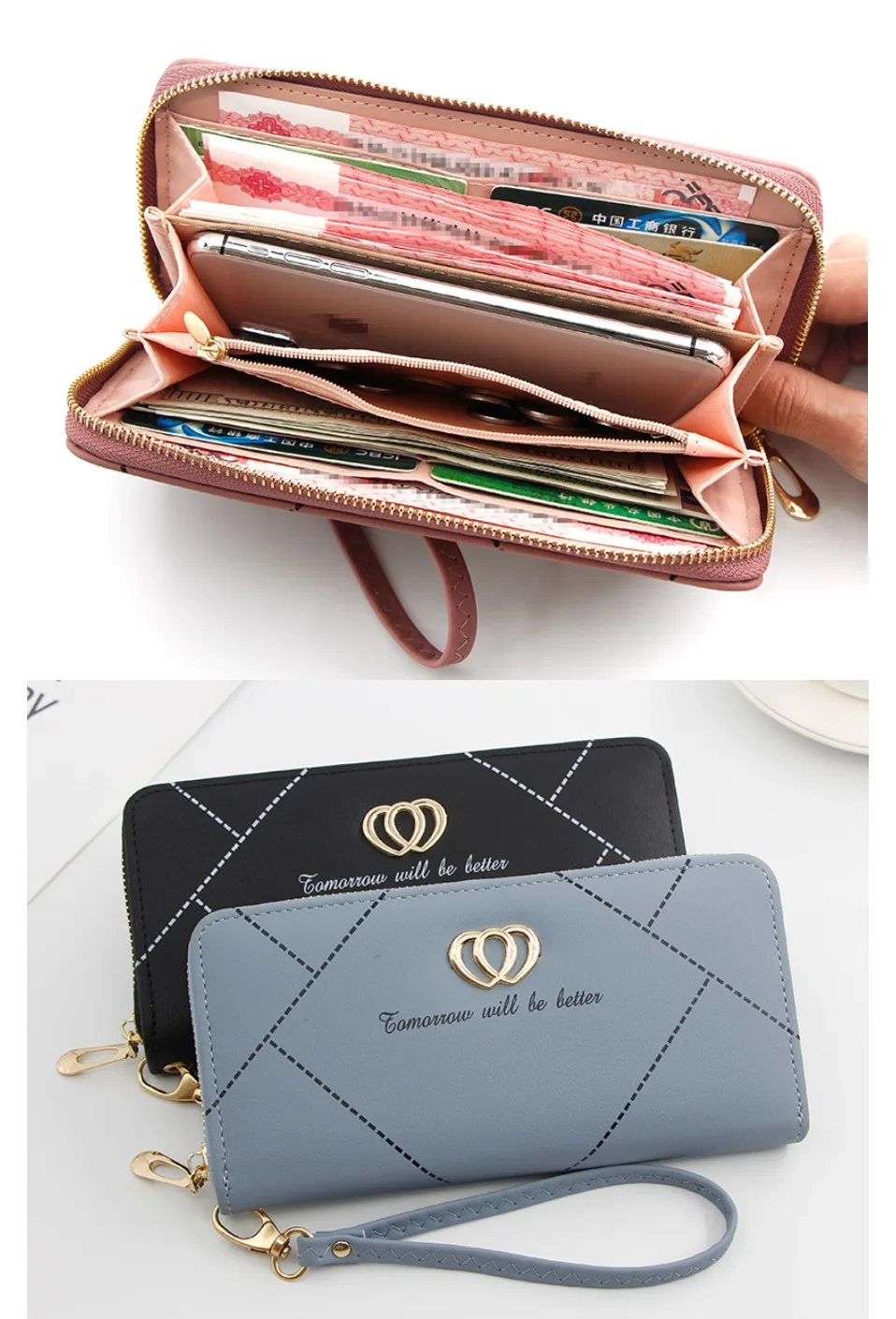 Женский Длинный кожаный бумажник porte monaie femme domppet кошельки carteira slim carteras para mujer billetera porte feuille2019